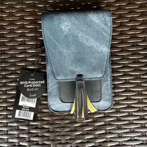 K. Carroll Denim Blue RFID Phone/Credit Card Protection Crossbody Bag